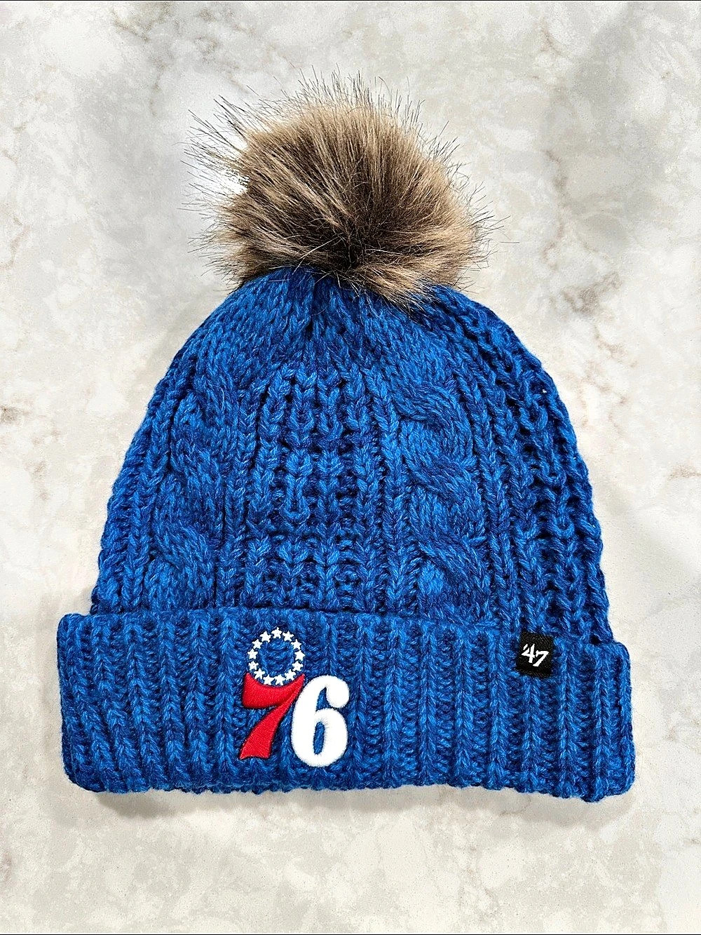 '47 76ers Blue Pom Knit Hat